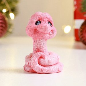 Фигурное мыло "Змея Улыбака" розовый с серебром