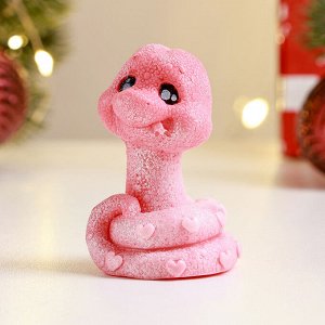 Фигурное мыло "Змея Улыбака" розовый с серебром