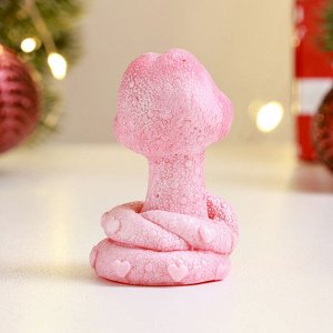 Фигурное мыло "Змея Улыбака" розовый с серебром