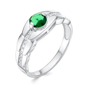 Серебряное кольцо с агатом зелёным 01-1046/00АГ-00