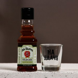 Подарочный набор «На удачу», гель для душа виски 100 мл и стопка, Чистое счастье