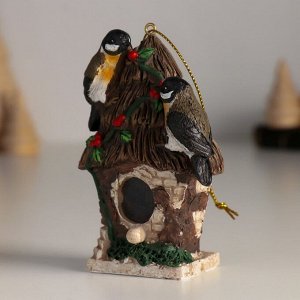 Фигурка полистоун подвеска «Синички на скворечнике», 6.5x4x9.5 см