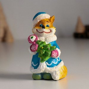 Фигурка полистоун «Лиса снегурочка с ёлочкой», 4.5x4.5x8.5 см