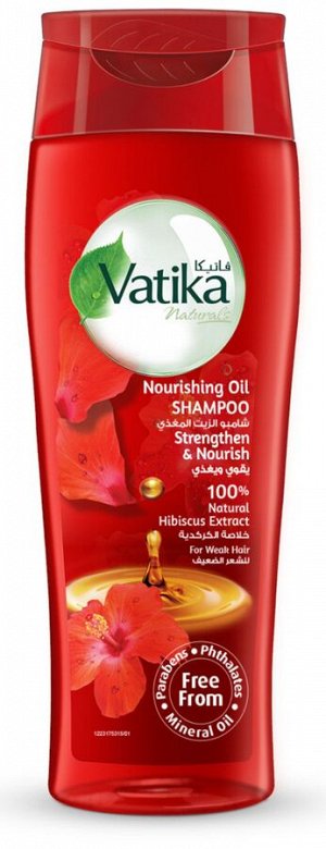 DABUR VATIKA Naturals Shampoo Nourishing Oil Hibiscus Шампунь для волос против ломкости волос с маслом гибискуса 425мл