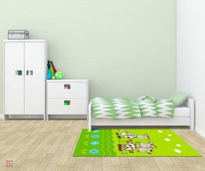 Детский велюровый ковёр "Коровки", 1х1,5 м, зеленый