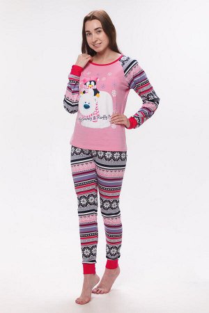 Пижама женская 1-76в (малина+розовый)