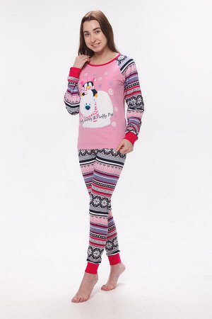 Пижама женская 1-76в (малина+розовый)