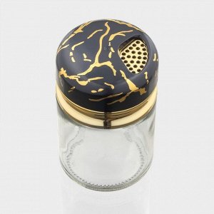 Солонка стеклянная Magistro «Чёрный мрамор», 150 мл, 5,5*9,5 см