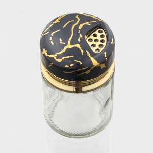 Солонка стеклянная Magistro «Чёрный мрамор», 150 мл, 5,5*9,5 см