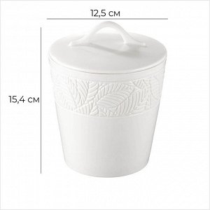 Банка для сыпучих продуктов Magistro Crotone, 600 мл, 12,5*15,4 см, фарфор, белая