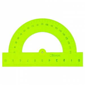 Транспортир 180*/10 см, отливная шкала NEON Cristal, микс