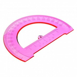 Транспортир 180*/12 см NEON Cristal, отливная шкала, МИКС