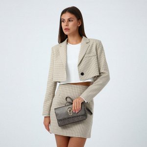 Сумка женская кросс-боди на магните, 24x6x14 см, с золотистой фурнитурой, бронзовая