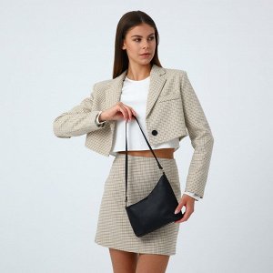 Сумка женская кросс-боди на молнии, 23x7x14 см, чёрная