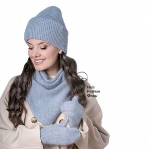 ДЖЕНИФЕР к-т шапка, бактус, варежки женские, серый