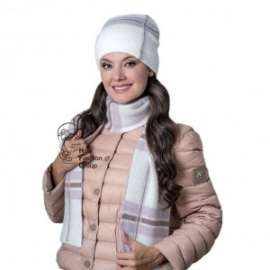 ЗАБАВА к-т шапка, шарф женские, белый