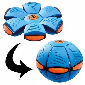 Phlat Ball Phlat Ball - уникальный мяч трансформер, который может приобретать форму мяча и тарелки. Складывая его в форму тарелки, вы кидаете, и прямо в полёта тарелка превращается в мячик. Яркая цвет