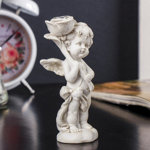 Сувенир полистоун "Ангел с большой розой в руках" МИКС 11,7х5,4х4 см