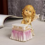 Сувенир полистоун &quot;Ангелочек с локонами играет на пианино&quot; 12х7,5х9,5 см