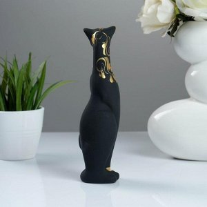 Фигура "Кошка Багира" наклоненная роспись 5?4?20см черная