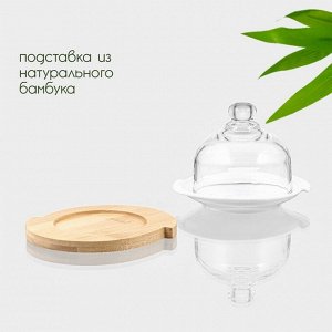 Лимонница BellaTenero, 12.5*9 см, на бамбуковой подставке, фарфор, стекло, белая