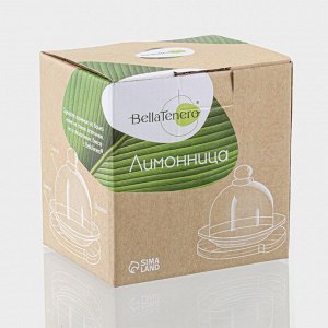Лимонница BellaTenero, 12.5*9 см, на бамбуковой подставке, фарфор, стекло, белая