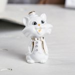 Сувенир &quot;Белый котик в цилиндре&quot; стразы 8х5х4 см