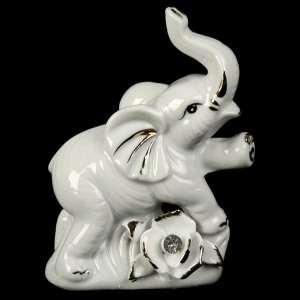Сувенир "Белый слон с розой" 12х8,5х5 см