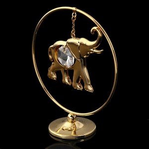 Сувенир «Слон в кольце», 3x7x8 см, с кристаллом