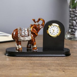 Сувенир полистоун с часами "Слон" 11х17,7х5 см