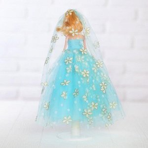 Кукла на подставке «Принцесса», голубое платье в цветок