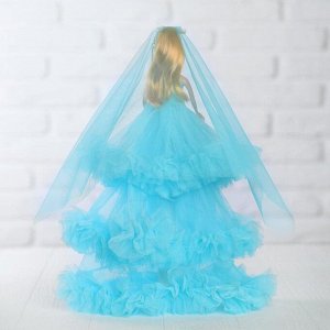 Кукла на подставке «Принцесса», голубое платье и фата