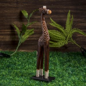 Сувенир "Жираф Пухлик" тёмный. 40 см