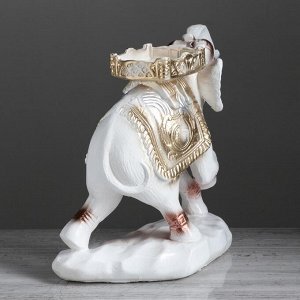Сувенир "Слон" бело-золотой. 25 см