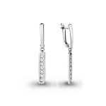 Серьги из серебра с фианитом