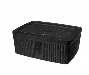 ЛОТОК С КРЫШКОЙ "VELVET", 230х150х90 ММ, 2,5Л (Черный гранит)