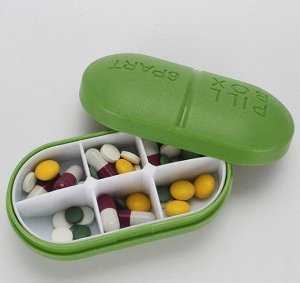 Карманная таблетница Pill Box с 6-ю отделениями