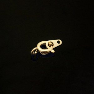 Застежка, 14*6мм, Корея, кольцо, с ответной частью, матовое позолоченное