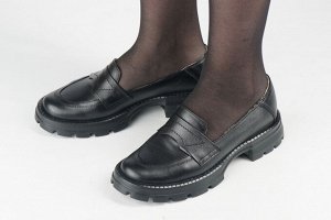 Туфли женские черные из натуральной кожи