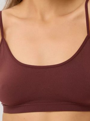 INTIMIDEA Reggiseno Beverly Hills Топ женский из мягкой микрофибры, на тонких бретелях, идеальная посадка по фигуре и поддержка без косточек.(mustang - шоколадный цвет) пр. Италия.