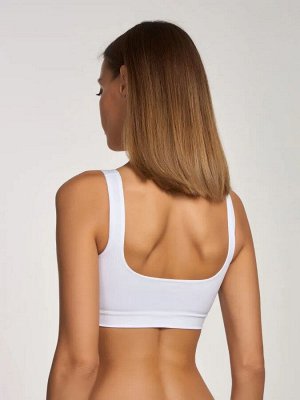 INTIMIDEA Reggiseno Kita Топ из микрофибры на широких бретелях. Подчеркивает силуэт, не оставляет следов, поддержка без косточек, устойчив к стирке.(bianco- белый цвет) пр. Италия