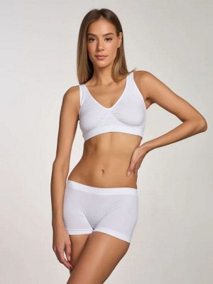 INTIMIDEA Reggiseno Kita Топ из микрофибры на широких бретелях. Подчеркивает силуэт, не оставляет следов, поддержка без косточек, устойчив к стирке.(bianco- белый цвет) пр. Италия