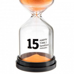 Песочные часы "Happy time", на 15 минут, 4 х 11 см, в ассортименте