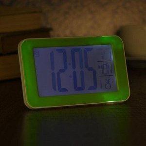 Часы-будильник электронные, с подсветкой, температура, дата, батарея 2ААА, 14?3?9 см, МИКС