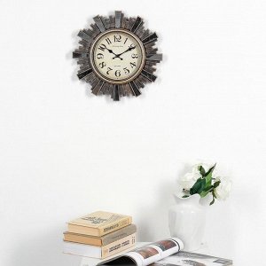 Часы настенные, серия: Интерьер, "Лучики Солнца", d=30 см, коричневые
