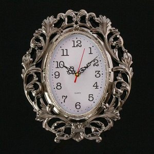 Часы настенные, серия: Интерьер, "Ветви", серебро 35х29 см