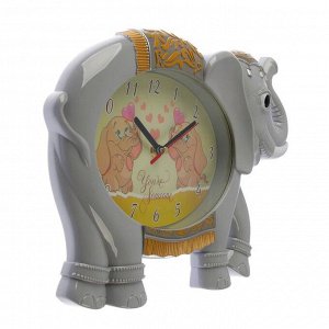 Часы настенные, серия: Детские,  "Серый слоник", 36х24 см