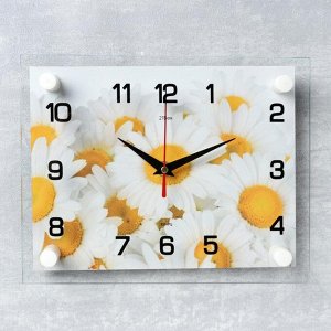 Часы настенные, серия: Цветы, "Ромашки", 20х26 см  в ассортименте