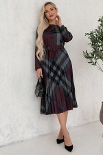 Платье Сильвия (марсала/клетка) Р11-1086/13