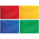 Папка-конверт на кнопке Erich Krause &quot;Envelope&quot; A4, 180мкм, непрозрачная, ассорти